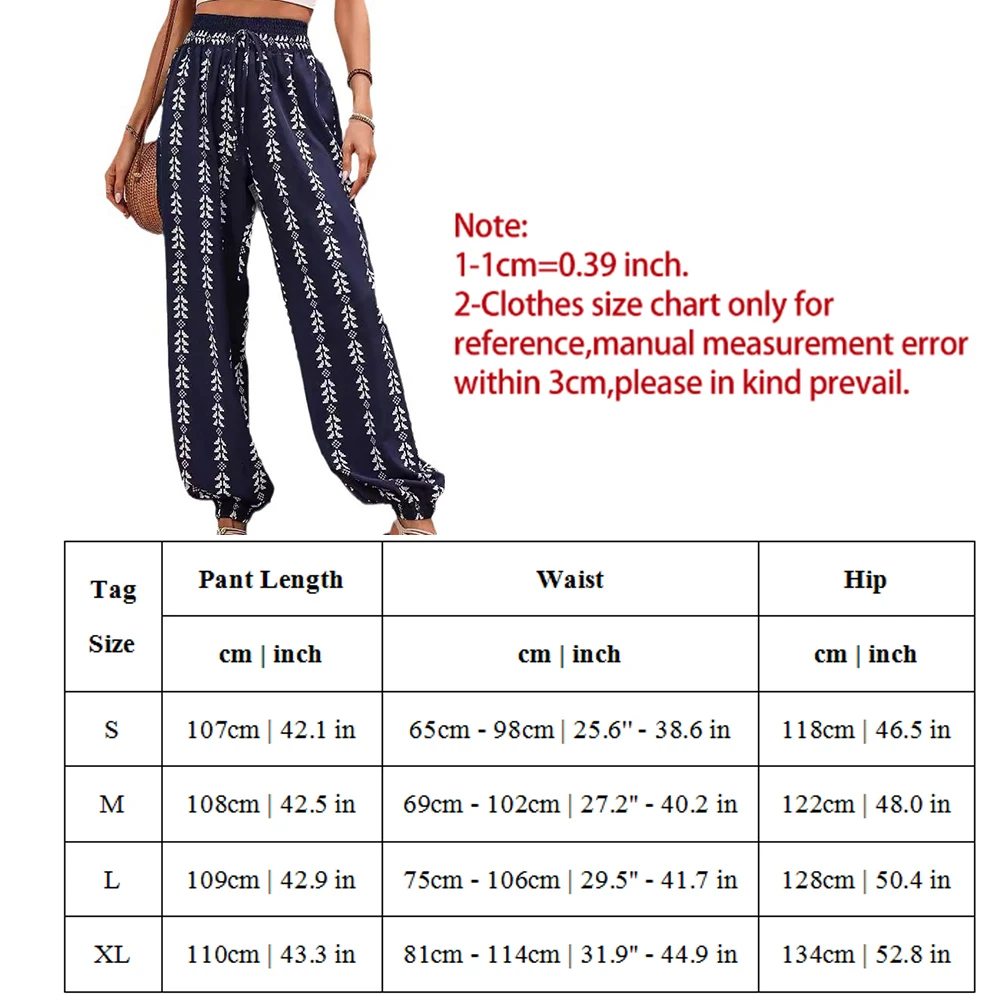 Women's Personality Geometric Haren Pants Casual Comfortable Loose Printed Pants Casual Women's Wide Leg Pants