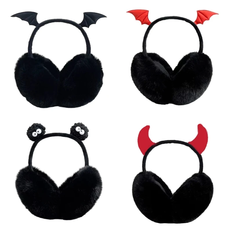 Portable Ear Warmers Lovely Devil Theme Ear Muffs Cold Weather Insulated Dropshipping