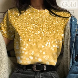 New Color Glitter Pattern 3d Print T-shirt Unisex Casual Sround Neck T Shirt