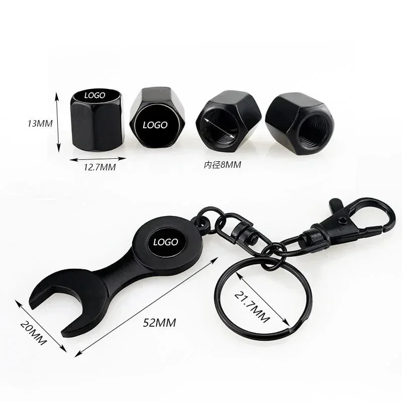 Car Styling Auto Wheels Tire Valve Stem Caps Keychain For BMW Toyota Jeep Land Rover Chevrolet Buick Chrysler Audi Peugeot Hot
