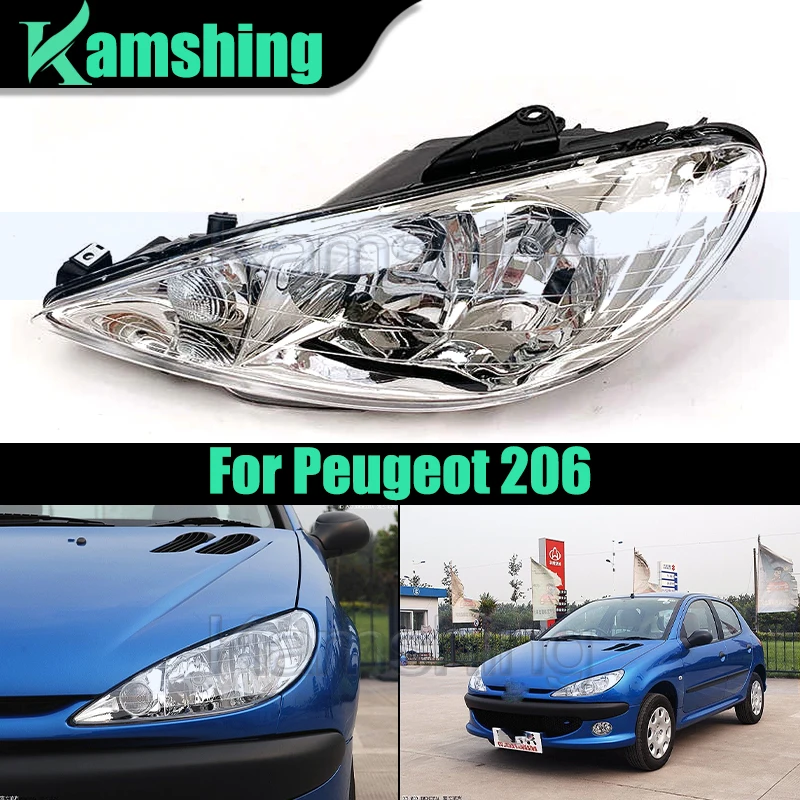Przedni zderzak samochodowy Reflektor do Peugeot 206 2004-2008 Reflektor Reflektor Klosz Klosz lampy Pokrywa reflektora