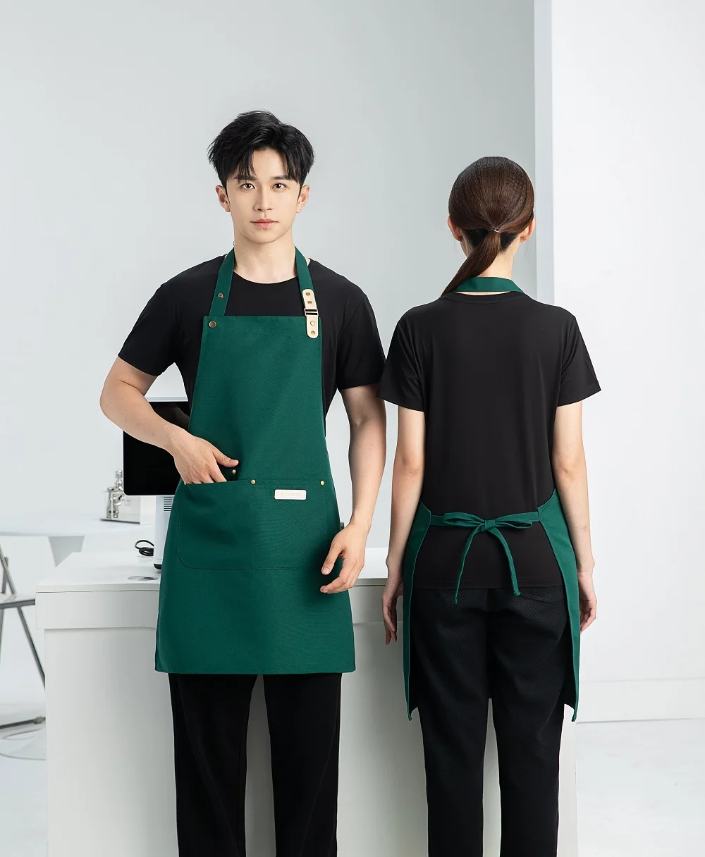 Customized apron with personalized logos for men and women, kitchen chef, baking and cleaning, restaurant salon, waterproof bib