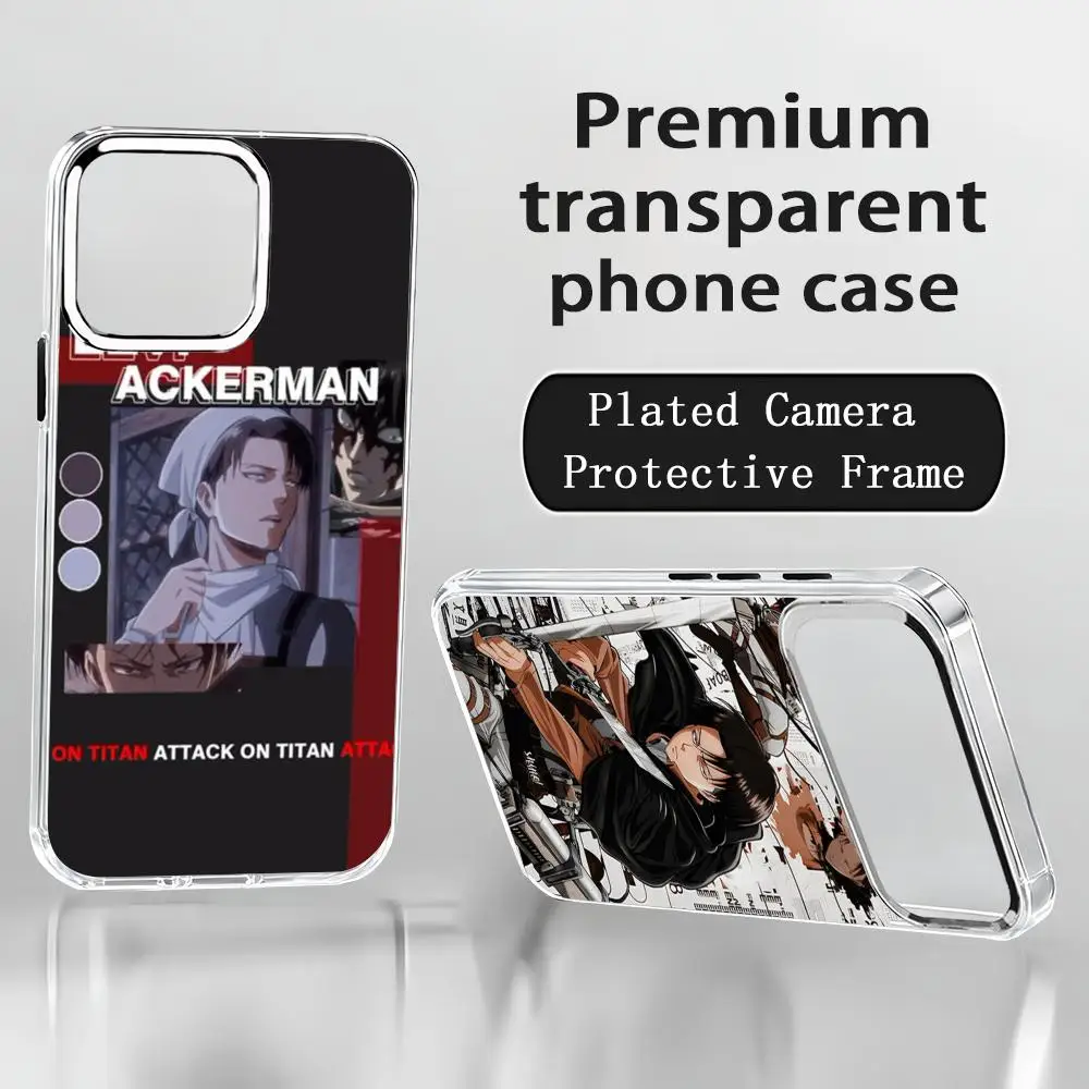 Coque de téléphone A-Attack cool sur le thème de Titan pour iPhone 17 Air 16 15 14 13 12 11 Pro Max Plus avec bouton chromé et anneau de caméra transparent