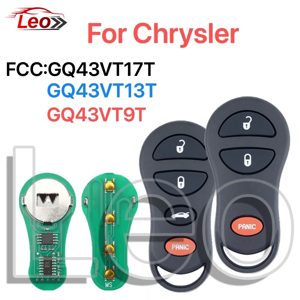 Leo FCC:GQ43VT17T GQ43VT13T GQ43VT9T llave remota de coche para Dodge Jeep fit Chrysler Concorde 300M 3/4 botones 315MHZ