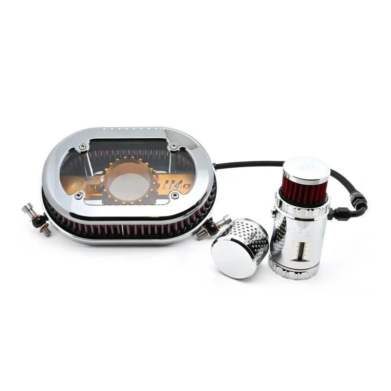 

New Touring Softail PB Style Motorcycle Air Intakes See-Through Air Cleaner Catch Can Model Oil Filter Air-Oil Separator