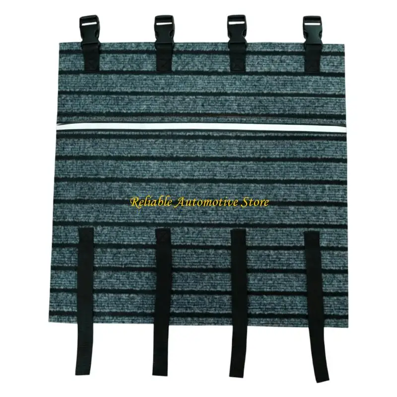 M68B Travel trailer doorway mat with washable polyester layer and buckle straps