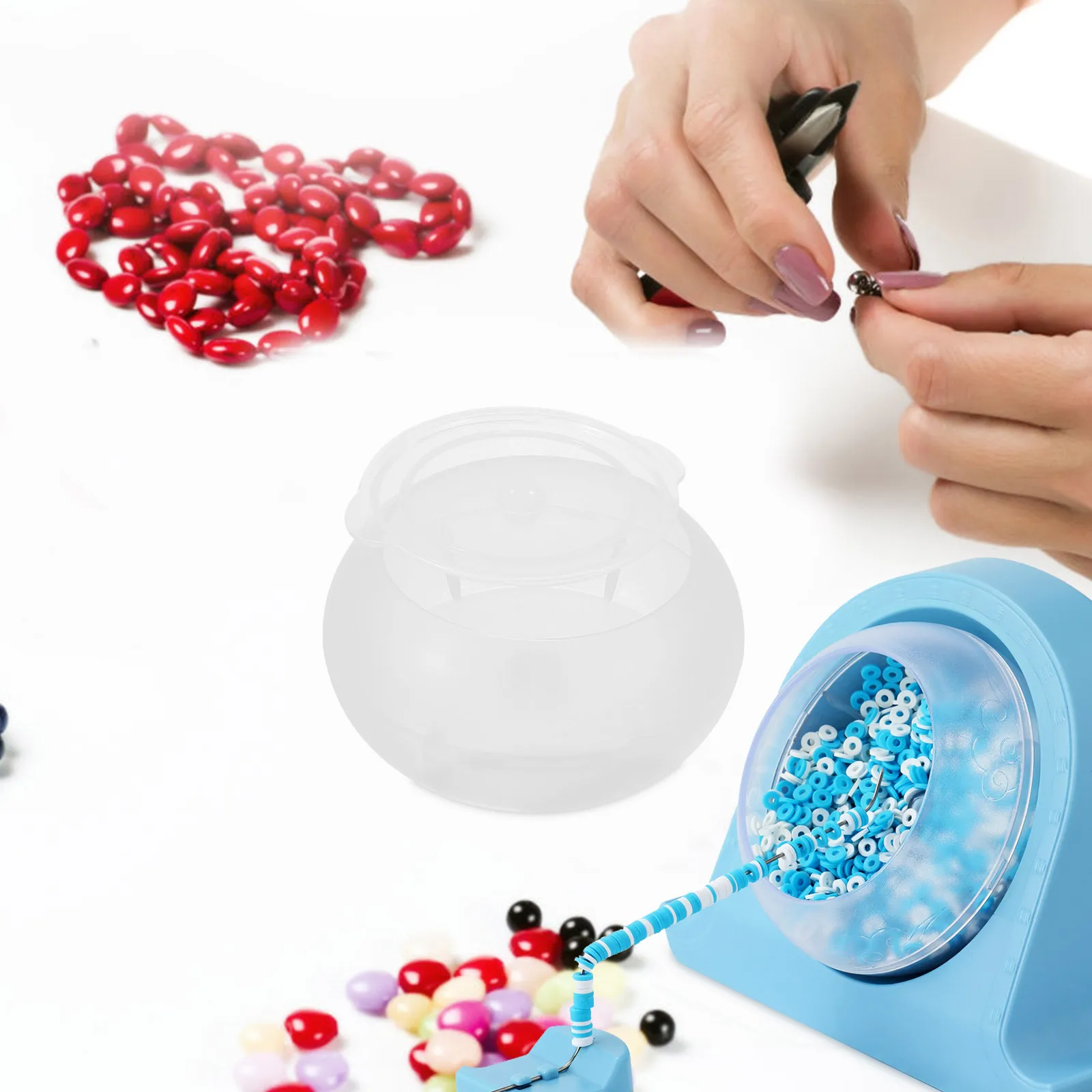 

Plastic Beading Machine Bowl DIY Jewelry Tool Crafts Container Spinner Bead Holder Bracelet Necklace Making Accessories