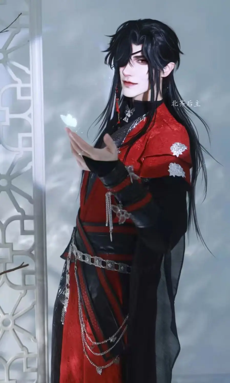 2026 Tian Guan Ci Fu Cos Suit Huacheng Cosplay Costume Anime Tian Guan Ci Fu Hua Cheng Wig Black And Red Outfits Hanfu Full Set - view 6