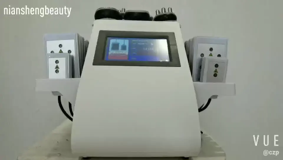 2023 Hot Sell Vacuum 40K Cavitation Rf Body Slimming Ultrasound 6 In 1 Weight Loss Lipolaser Beauty Machine