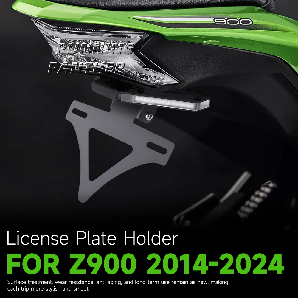 

New motorcycle accessory license plate holder integrated turn signal light short tail For Kawasaki Z900 z900 2014-2024