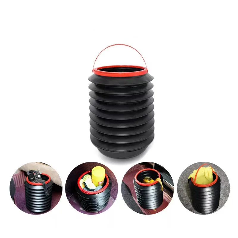 

Retractable Folding Car Trash Bin Vehicle Garbage Dust Case water storage buckets for cars outdoor fishing buckets Trash Can