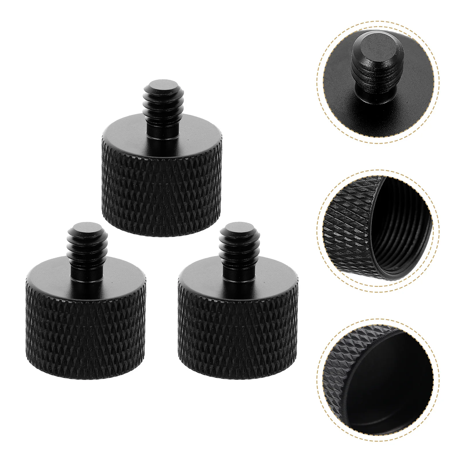 

3 Pcs Foot Microphone Stand Support for Dj Thread Mount Screw Tripod Adapter Holder Connecting Screws