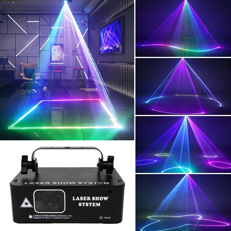 HCWE DMX RGB Laser Beam Line Scanner proiettore DJ Disco Stage Lighting Effect Dance Party Wedding Holiday Bar Club Party Lights