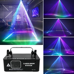 HCWE DMX RGB Laser Beam Line Scanner proiettore DJ Disco Stage Lighting Effect Dance Party Wedding Holiday Bar Club Party Lights