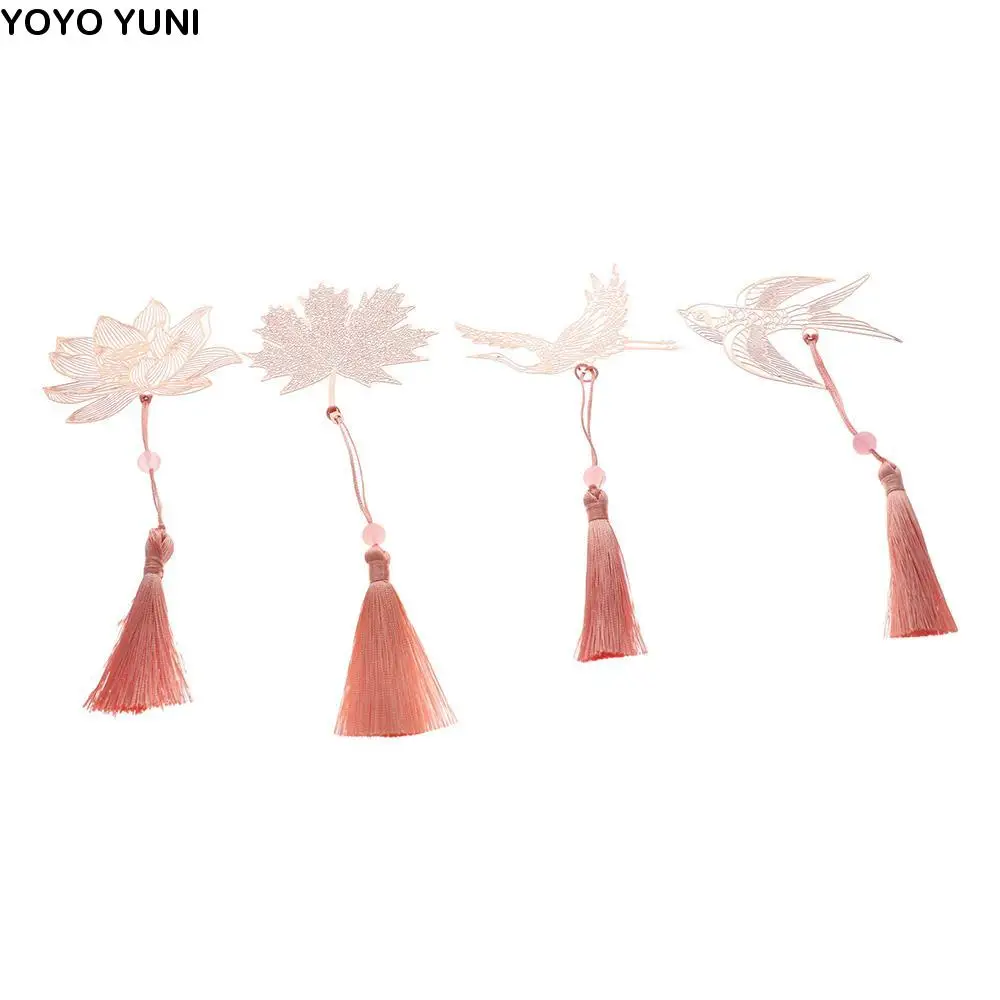 

Birthday Gift Reading Marker Apricot Leaf Hollowed Leaf Flower Bookmark Metal Reading Bookmark Book Paginator Book Page Marker