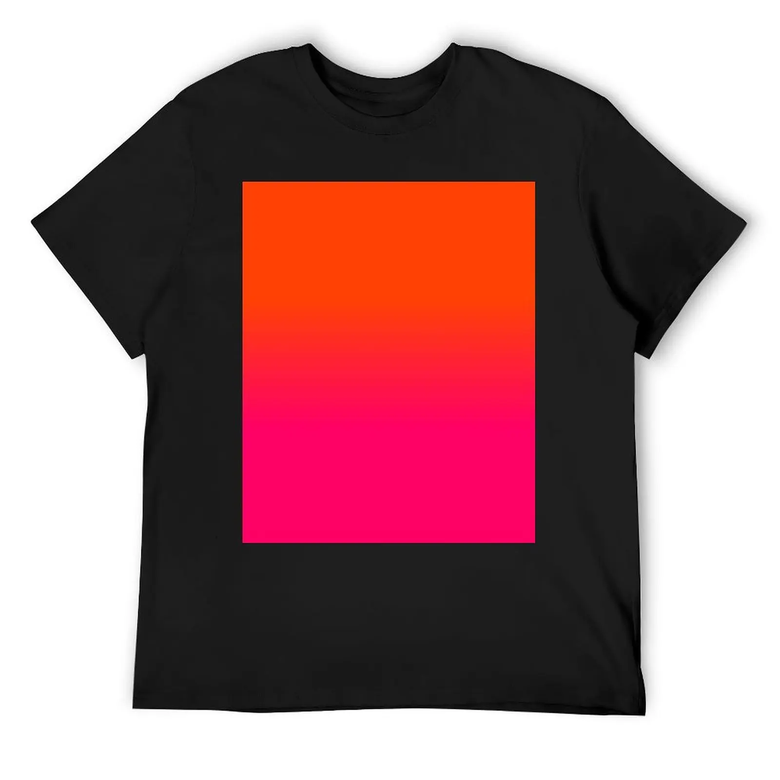 Neon Orange and Neon Pink Ombre Shade Color Fade T-Shirt oversized t shirt anime t shirts men t shirts high quality