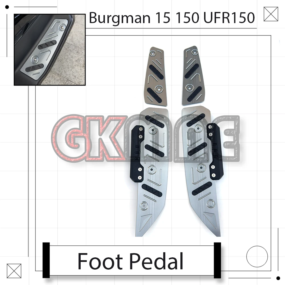 New Fit For Burgman 15 150 UFR150 Modified Aluminum Alloy CNC Foot Pegs Anti-fall Rubber Protection Strips Foot Pedal