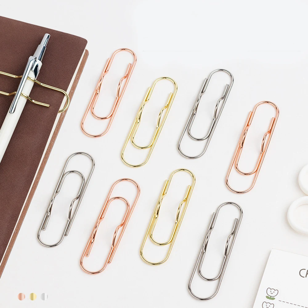 Paper Clips Multifunctional Paper Fix Clips Metal Pen Holder Clips Journal Document Clips Notebook Pin Pocket Accessories