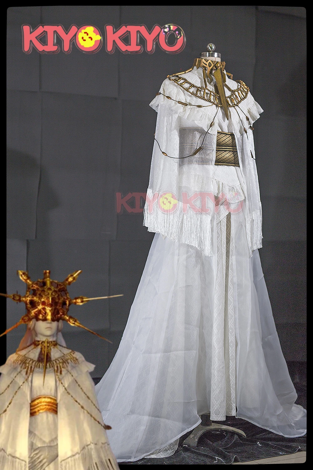 KIYO-KIYO Dark Souls Ⅲ Dark Sun Gwyndolin Cosplay Costume Dress female with accessories Customized