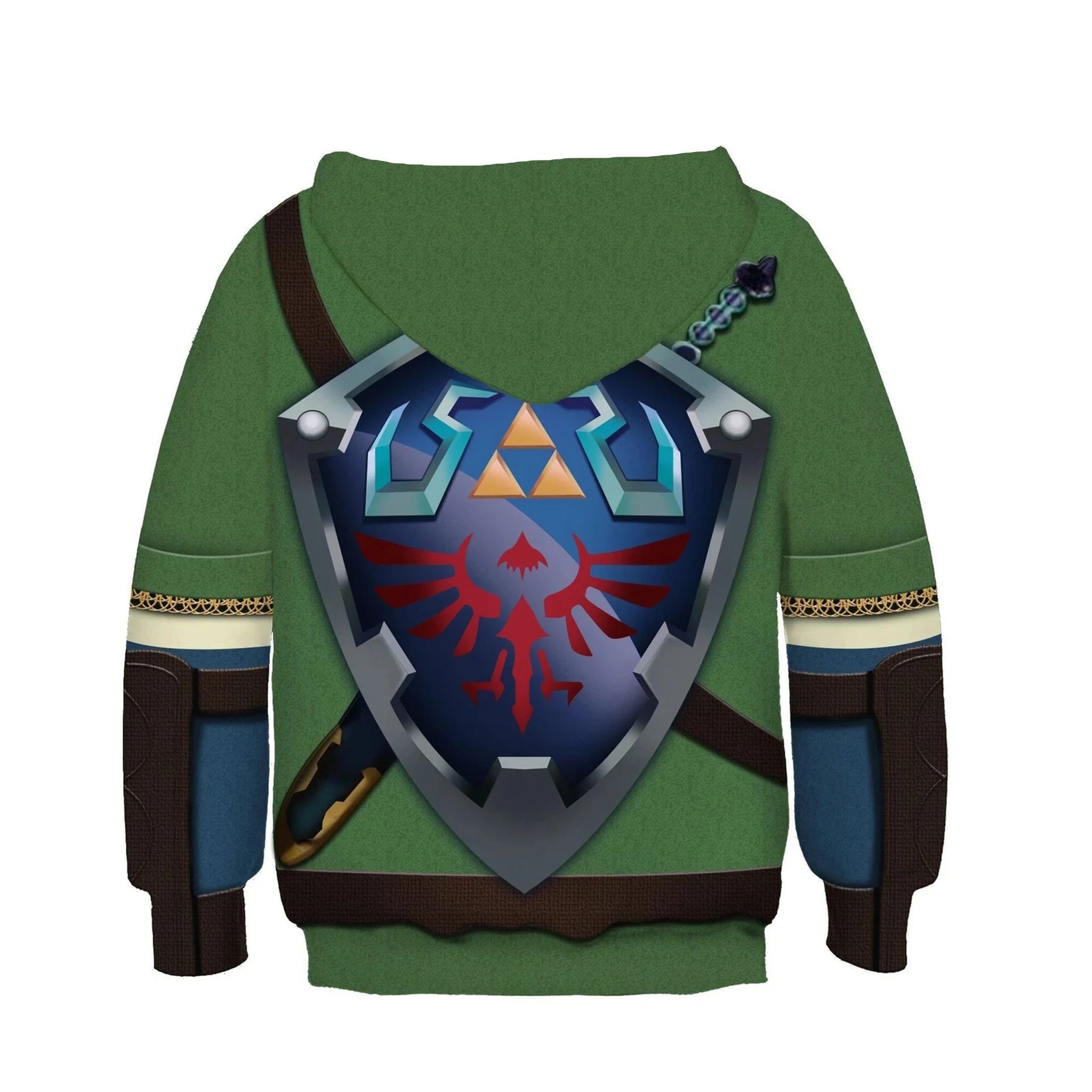 Kinder-Kapuzenpullover im Fantasy-Abenteuer-Stil, für Jungen und Mädchen, mit Cartoon-Motiv, im Krieger-Look, langärmelig, mit Kapuze, Kinderbekleidung. – Detail 5
