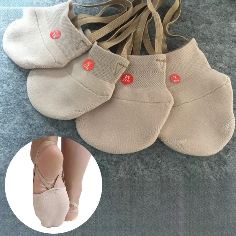 

1 пара мягких полуносков для художественной гимнастики, художественная спортивная танцевальная обувь, профессиональные носки для соревнований, защищающие носки для ног