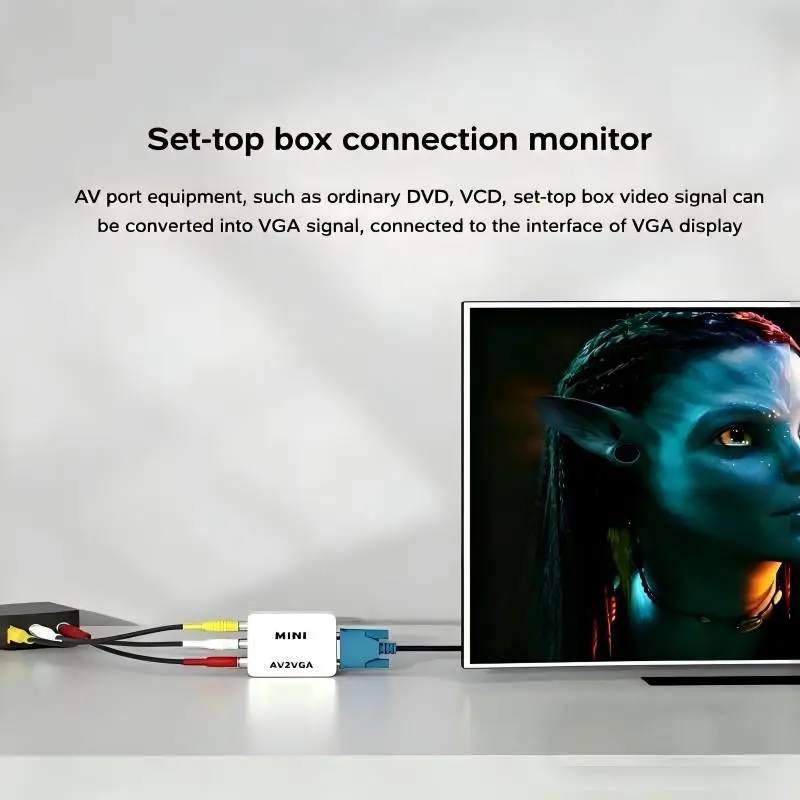 RAMMIND AV to VGA Converter 1080P AV2VGA Adapter RCA to VGA Video Converter for Monitor TV Box DVD - view 6