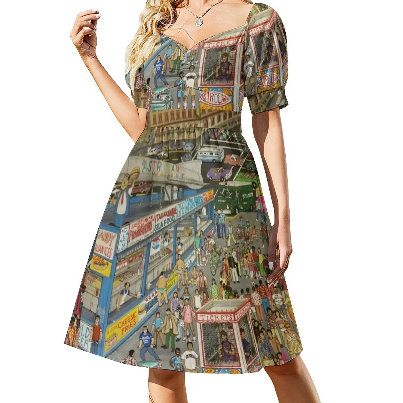 

CONEY ISLAND SUMMER BLAST Short-Sleeved Dress dresses summer loose women's dress Women's skirt