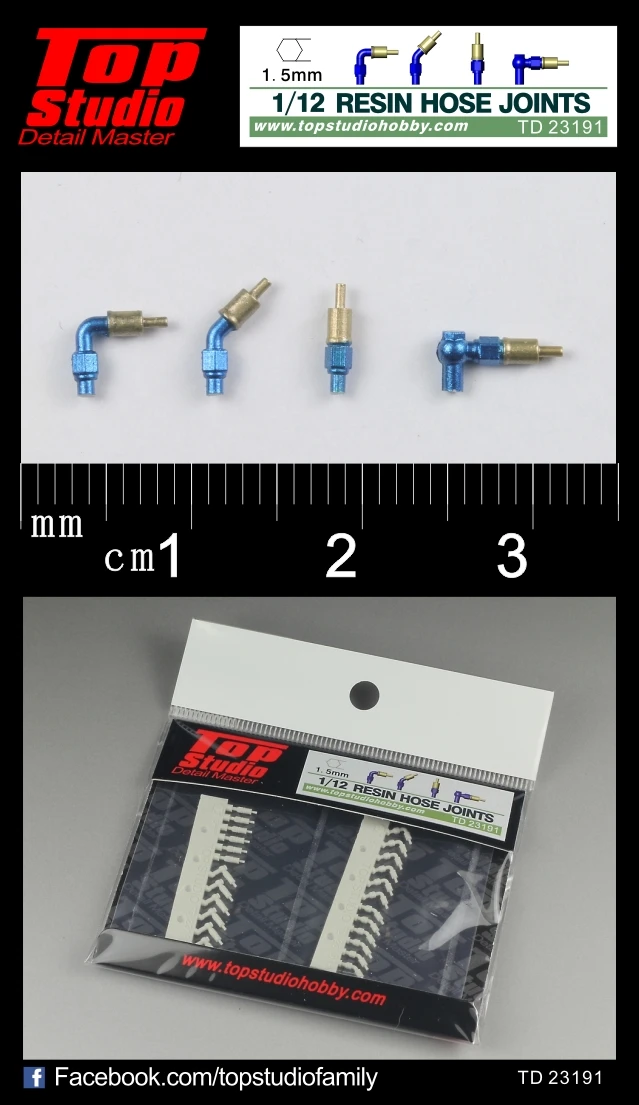 Top Studio 1:12 giunto per Pipeline in resina da 1.5mm TD23191 modifica e assembla accessori per modelli