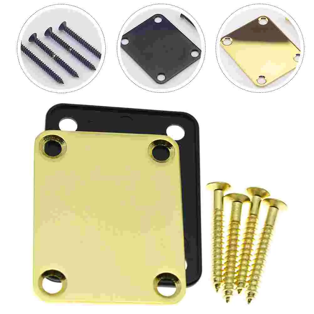 2 Sets Motherboard Electric Guitar Reinforcement Replacement Neck Plate Bass Joint Mounting Guitars