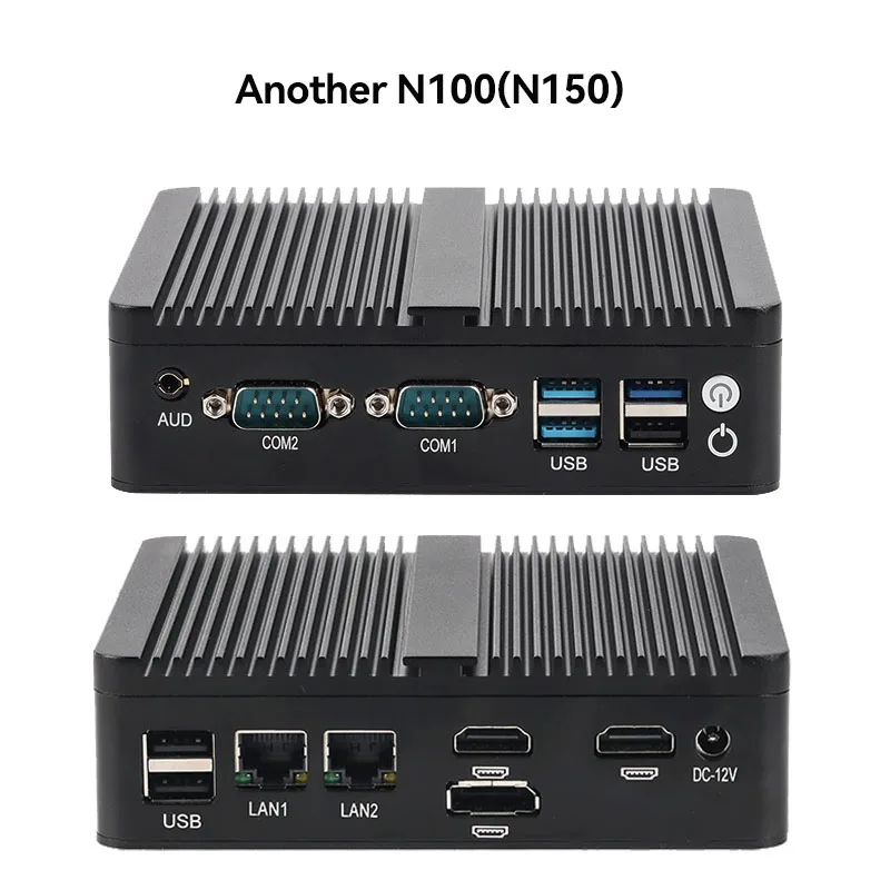 Inter Celeron J6412 N100 N150 Industrieller Mini-PC, unterstützt WiFi 3G/4G LTE Linux Pfsense Computer mit 2xUSB3.0 2xUSB2.0 3xHDMI