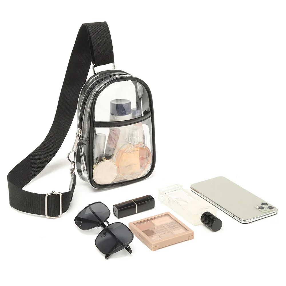 

Прозрачный рюкзак на одно плечо из ПВХ для путешествий на открытом воздухе, тренажерный зал, видимая нагрудная сумка, сумка через плечо, идеально подходит для занятий спортом и фитнесом