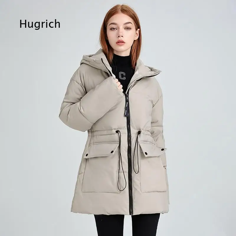 Women Mid Length Hooded Padded Coat Slim Stylish Loose Casual Winter Outerwear Suitable for Daily Wear and Cold Weather Activiti