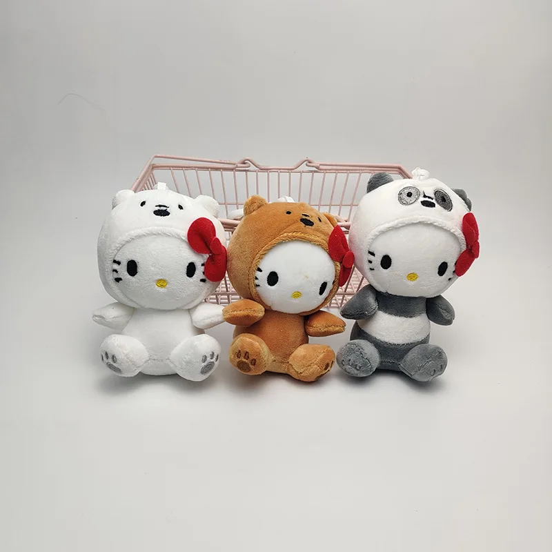 Cartoon Three Leo Series Bare Bear Kt Keychain Doll Pendant Girl Bag Decoration Claw Machine