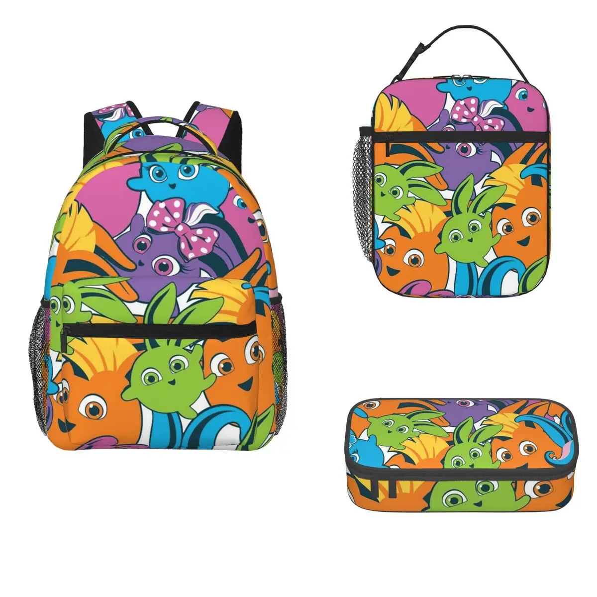 Sunny Bunnies Backpacks Boys Girls Bookbag Children School Bags Cartoon Kids Rucksack Lunch Bag Pen Bag Three-Piece Set