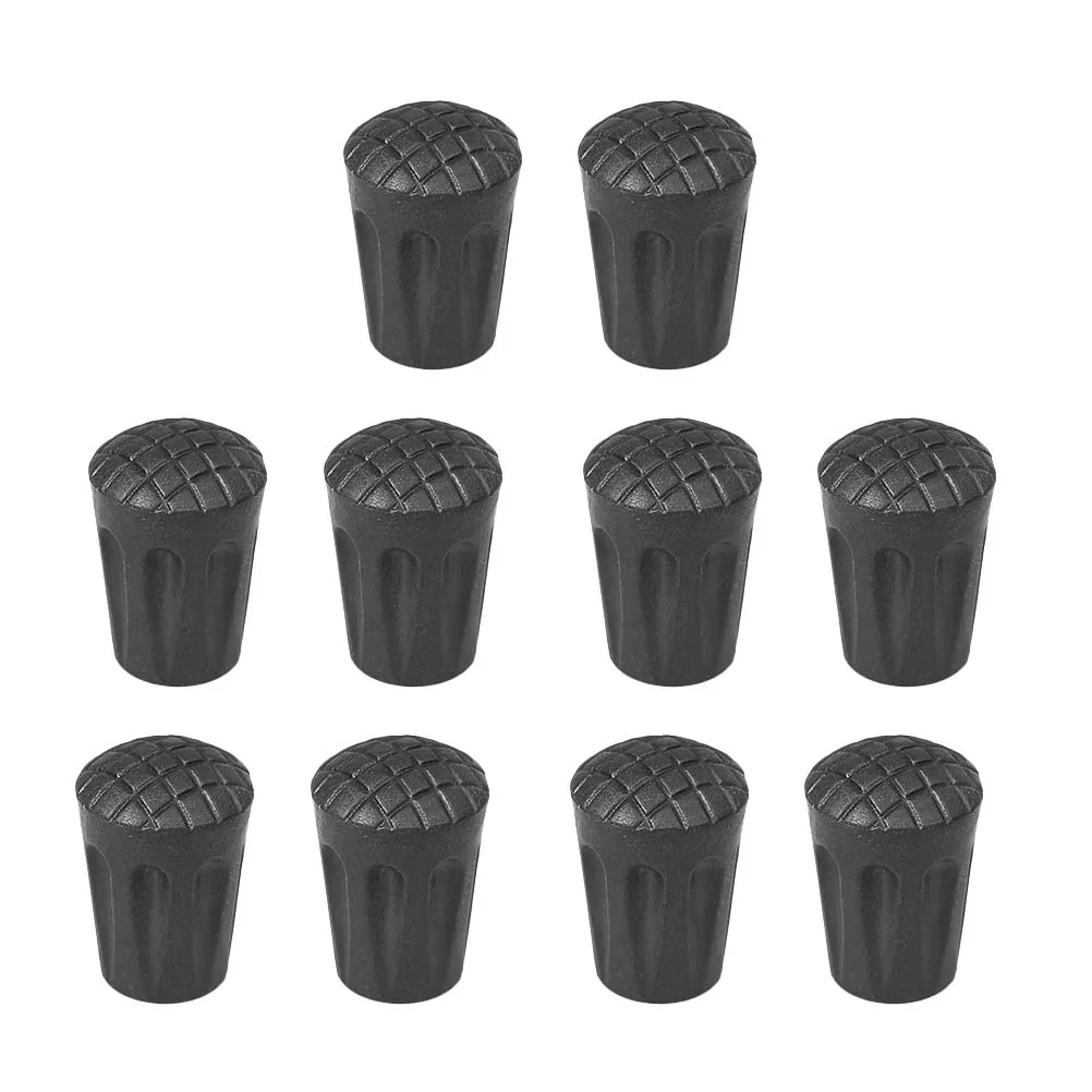 

10pcs Anti-Slip Alpenstock Tip Durable Outdoor Walking Pole Covers Universal Protective Covers For Hiking Trekking