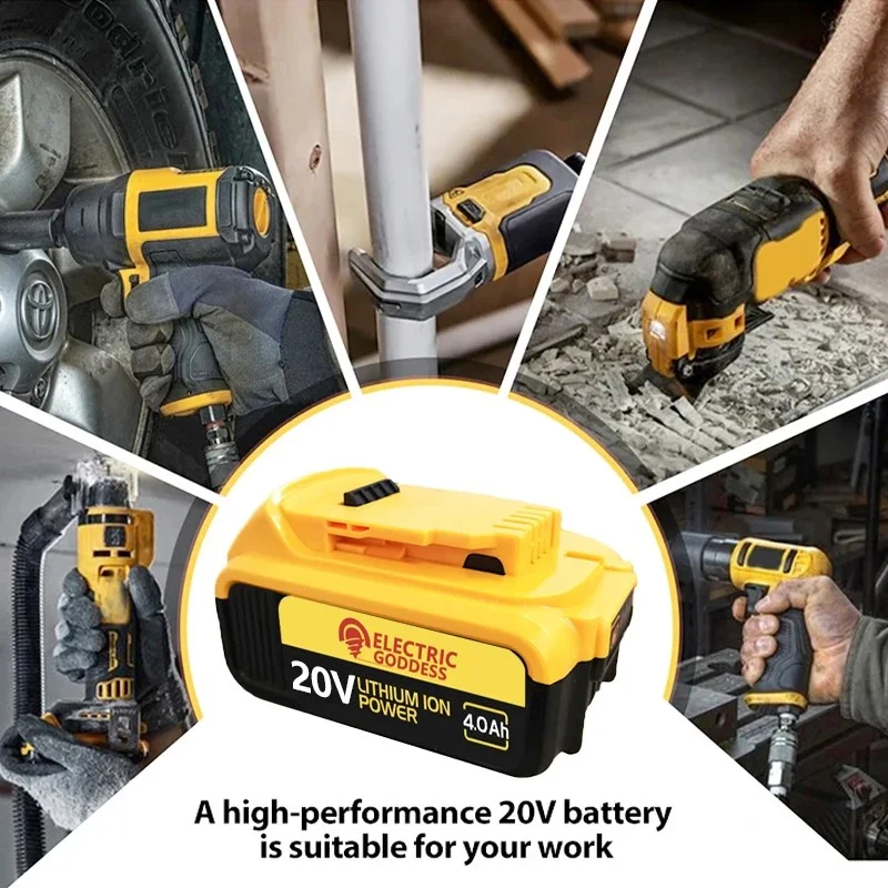 Electric Goddess 新しい高性能リチウム電池長期耐久性大容量 Dewalt 20V バッテリーと互換性
