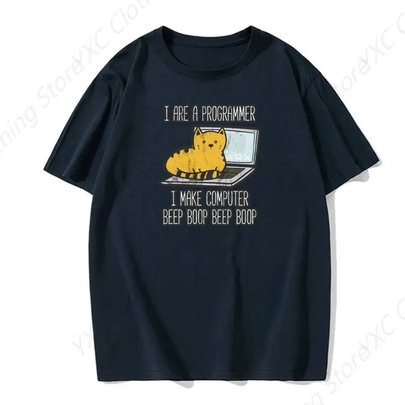 

I Are Programmer I Make Computer Men's T-shirt- Short Sleeve Crew Neck Soft Fitted Tees S - 6XL Fresh Classic Basic Tshirts