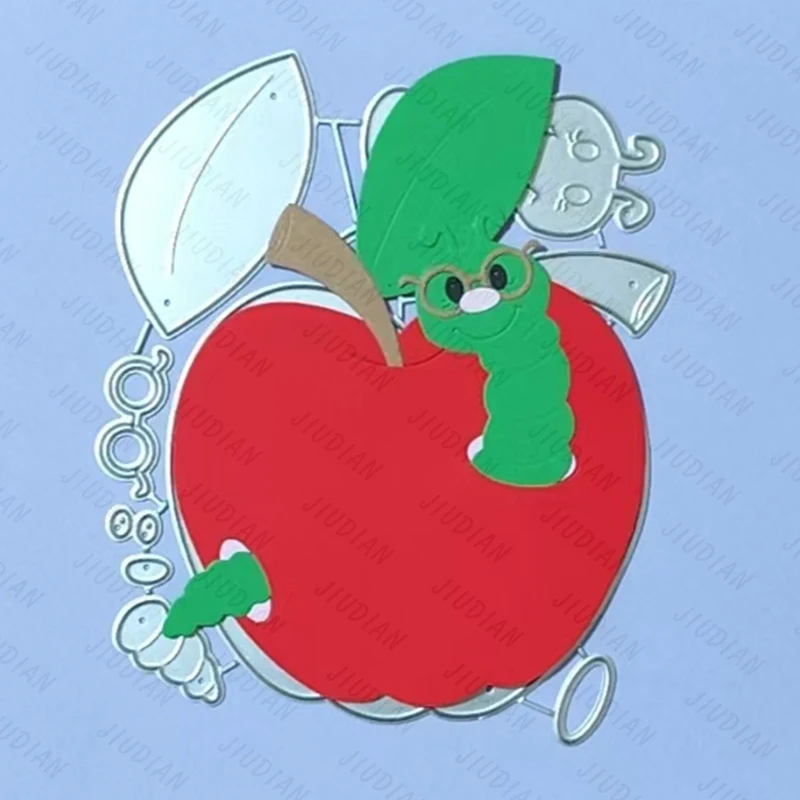 Troqueles de corte de Metal de dibujos animados de Apple Bug, álbum de recortes para manualidades, tarjetas de felicitación, sellos artesanales, troqueles en relieve para álbum de fotos