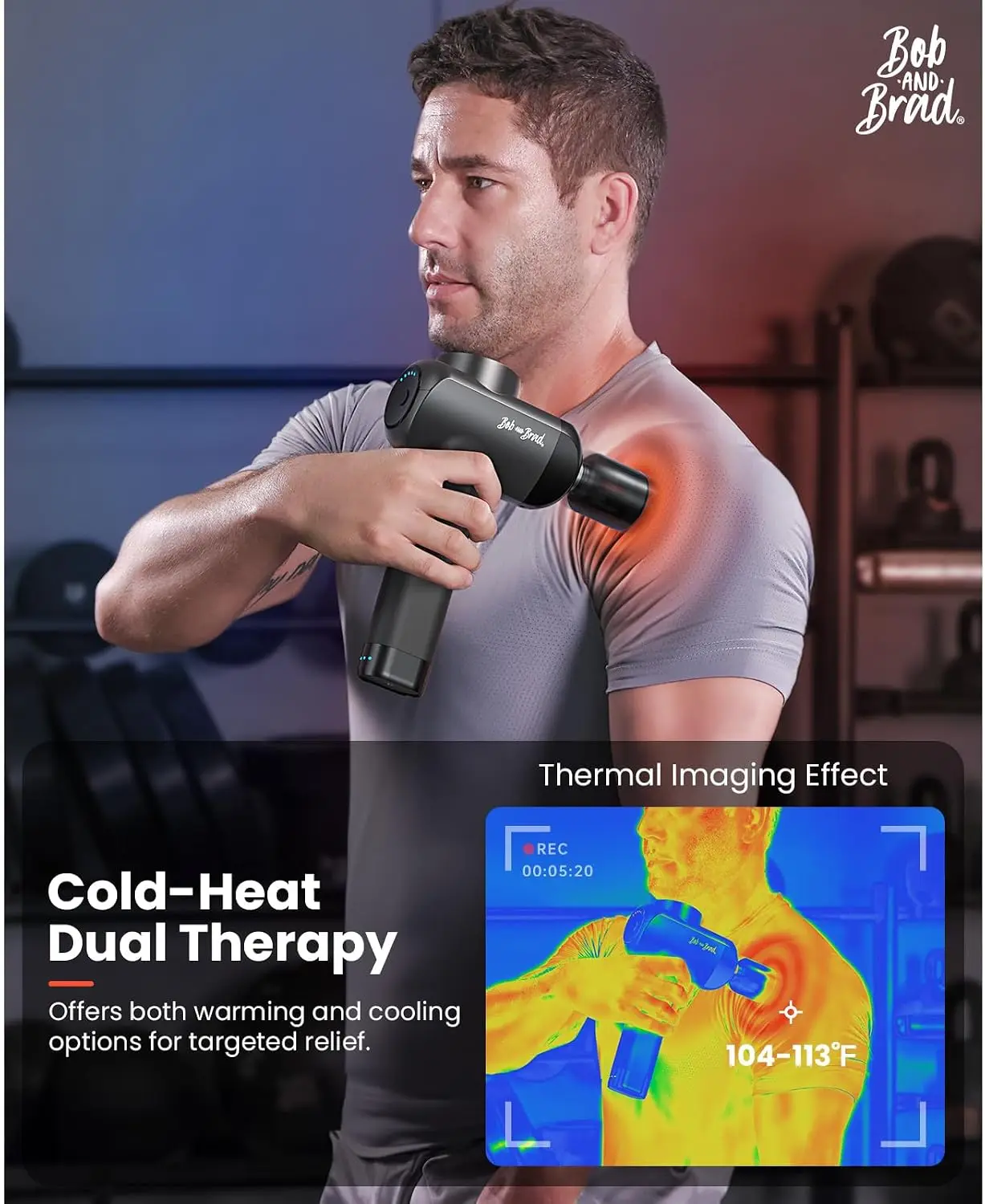 BOB AND BRAD X6 Pro Max Massage Gun with Heat and Cold, FSA Eligible HSA | Deep Tissue Percussion Massager Gun for Athletes, Met view 3
