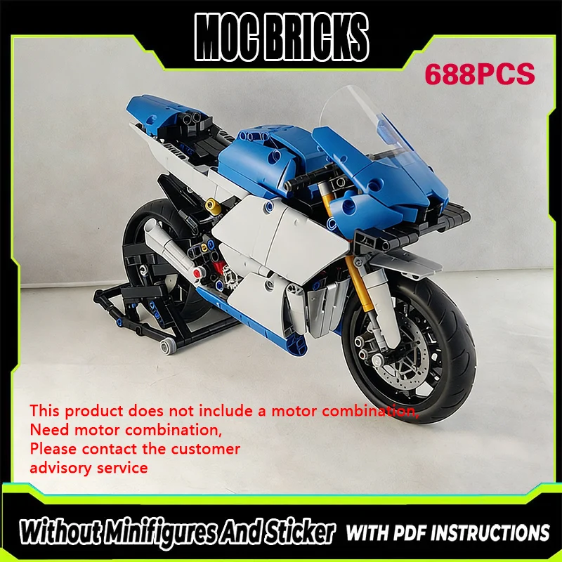 

Конструктор MOC: Модель городского мотоцикла, двухколесный гоночный мотоцикл, модульная технология, подарки, праздничный набор для сборки, детские игрушки