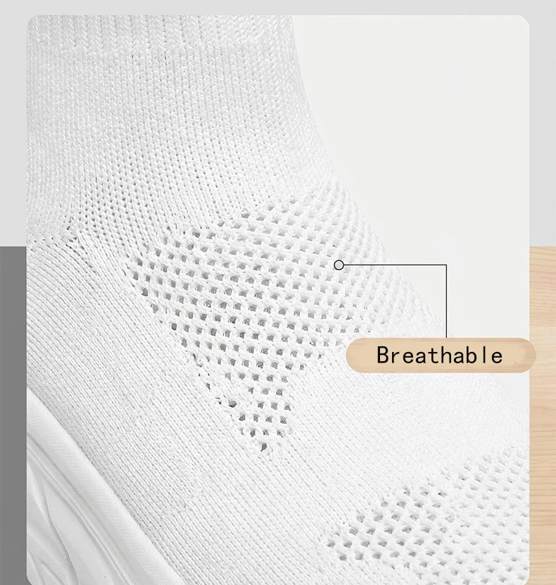 Unisex High-Top Laufschuhe für Männer und Frauen, Bequeme Atmungsaktive Strick-Sneaker, Rutschfeste Outdoor-Schuhe für Damen und Herren – Detail 5