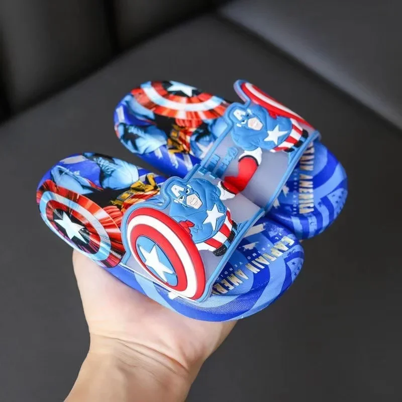 Summer Baby Boys Cartoon Spiderman Sofia Captain America Beach Slippers Kid Girl Shoes Children Flip Flops Indoor Cute Slipper