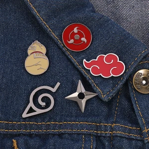 Naruto Akatsuki Broche, Konoha Ninja Village, Uzumaki Uchiha, Sharingan, Shuriken, Dart Red Cloud Emblem, Anime Cosplay Requisiten 6 Hauptverkäufe Naruto Jutsu - №1