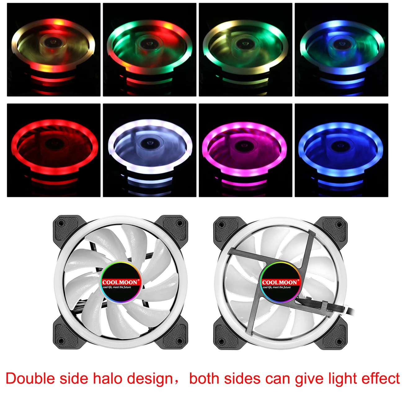 Juego de 6 ventiladores de refrigeración de 120 mm para gabinetes de PC, con doble abertura y disipador de calor RGB con iluminación de colores vibrantes, que permite reducir eficazmente la temperatura del hardware, ofrece un efecto de iluminación decorativa y garantiza un flujo de aire fiable.