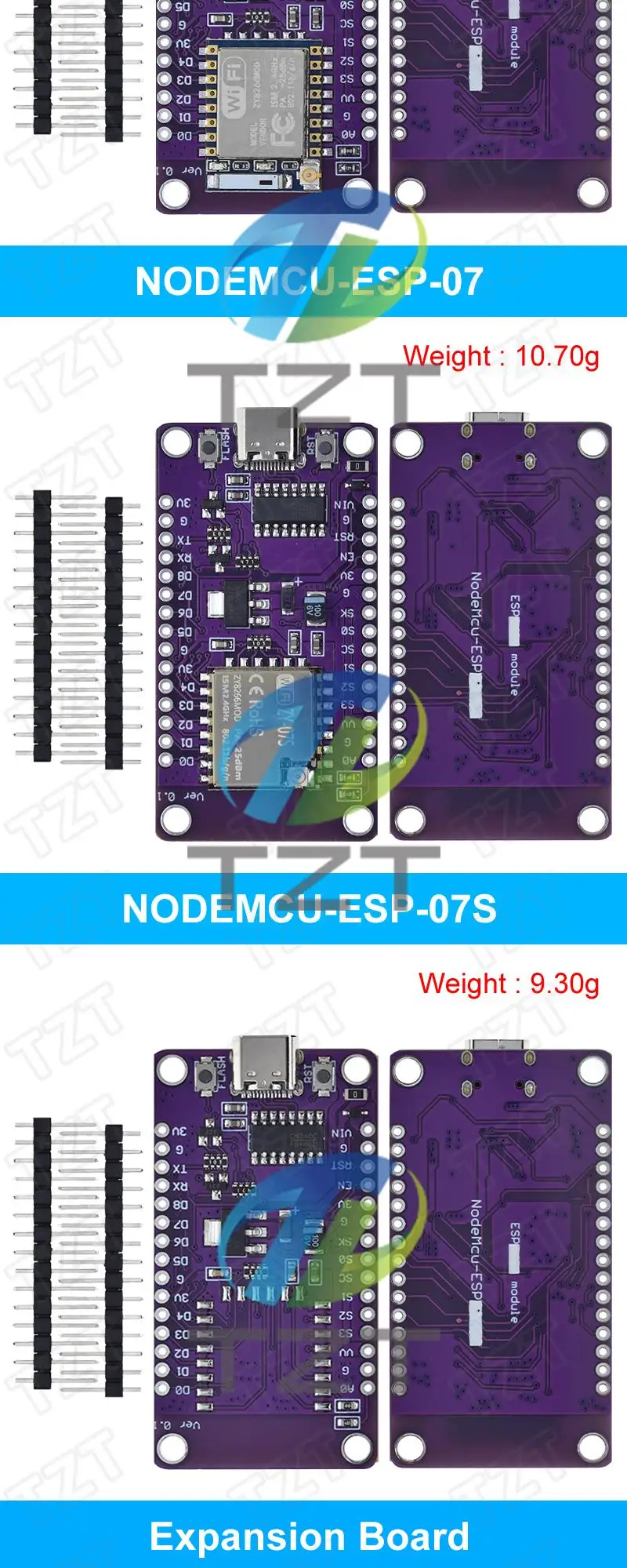 1/3 Stück Typ-C USB Nodemcu Lua ESP8266 Entwicklungsboard Serielles Drahtloses WIFI CH340 ESP-07/07S Modul für Arduino – Detail 7