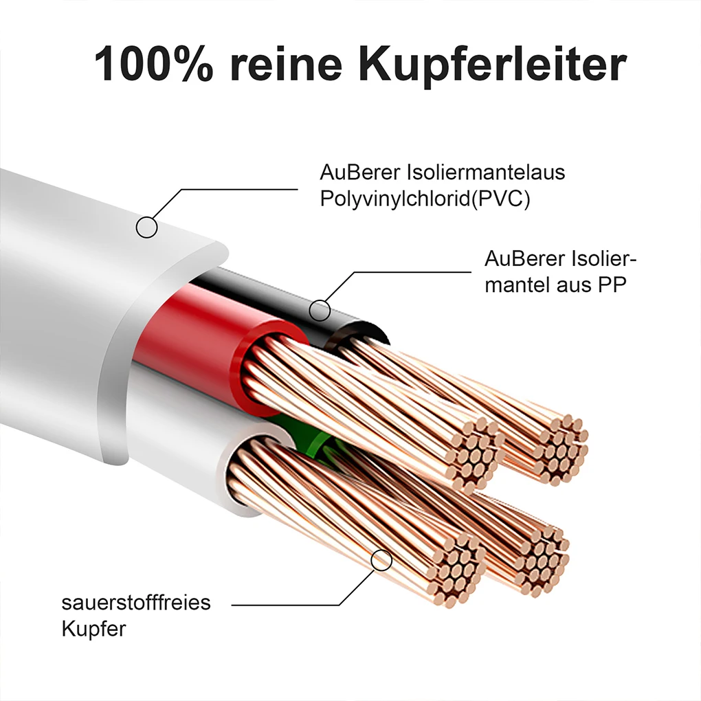 Safer And Scratch-resistant Socket Extension Cable Power Cord Extension Oxygen-free Copper PVC New