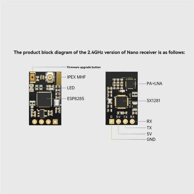 YSUN-ELRS Receiver 915Mhz NANO RX Diversity Receiver 50Mw Built-In TCXO For RC FPV Long Range Traversing Drones Parts