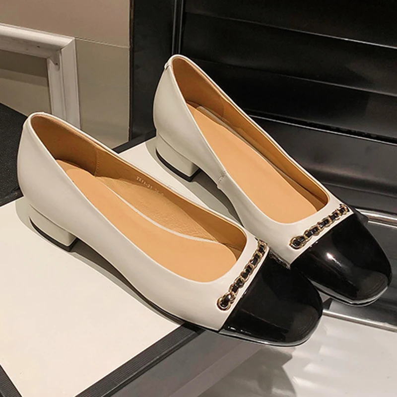 

3CM Women's Genuine Leather High Heel Shoes Spring Fashion Leisure Wedding Women Heels Shoes Concise Mature Heels Pumps 34-39