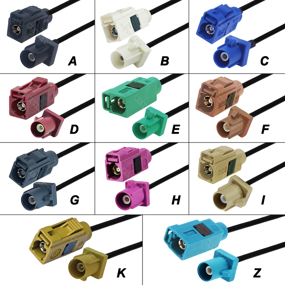 10 CM~10 Meters Fakra RG-174 RF Coaxial Cable Fakra ABCDEFGHIKZ Male Plug to Female Jack 50 ohm Extension Coaxial Jumper Pigtail