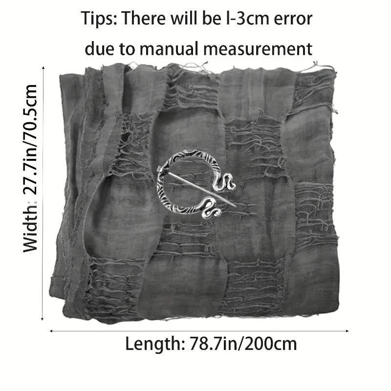 1pcs  Medieval Knight Cloak Halloween Costume Polyester Renaissance Hooded Cape LARP Cosplay Photo Props Scarf Scarf